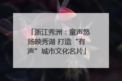 浙江秀洲：童声悠扬映秀湖 打造“有声”城市文化名片