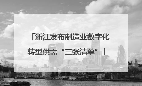 浙江发布制造业数字化转型供需“三张清单”