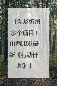 涉及忻州多个项目！山西印发最新《行动计划》