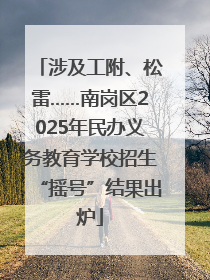 涉及工附、松雷……南岗区2025年民办义务教育学校招生“摇号”结果出炉
