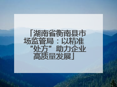 湖南省衡南县市场监管局：以精准“处方”助力企业高质量发展