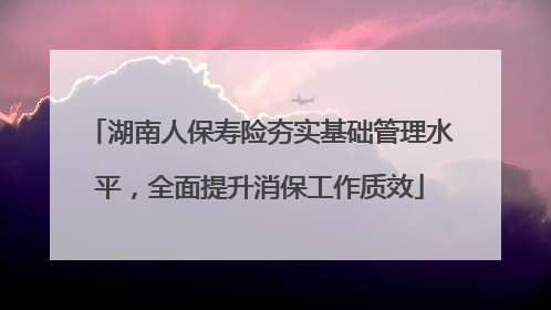 湖南人保寿险夯实基础管理水平，全面提升消保工作质效