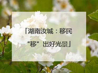 湖南汝城：移民“移”出好光景