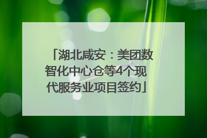 湖北咸安：美团数智化中心仓等4个现代服务业项目签约