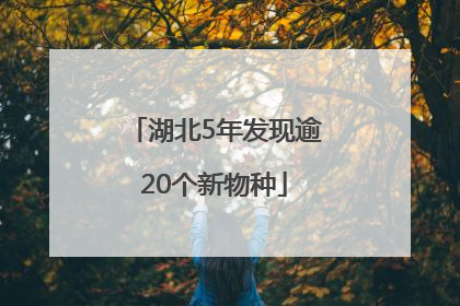 湖北5年发现逾20个新物种