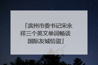 滨州市委书记宋永祥三个英文单词畅谈国际友城情谊