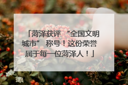 菏泽获评 “全国文明城市” 称号！这份荣誉属于每一位菏泽人！