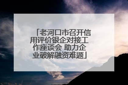 老河口市召开信用评价银企对接工作座谈会 助力企业破解融资难题