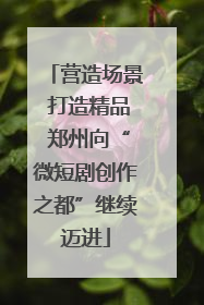 营造场景 打造精品 郑州向“微短剧创作之都”继续迈进