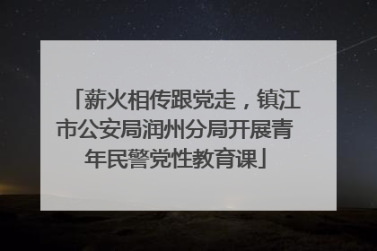薪火相传跟党走，镇江市公安局润州分局开展青年民警党性教育课