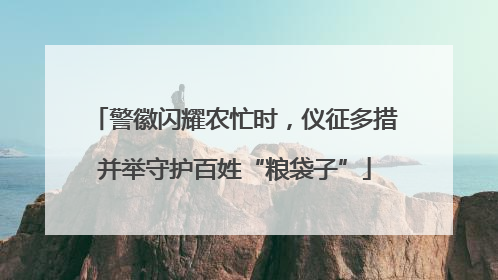 警徽闪耀农忙时，仪征多措并举守护百姓“粮袋子”