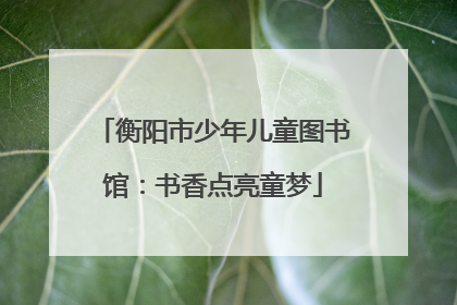 衡阳市少年儿童图书馆：书香点亮童梦