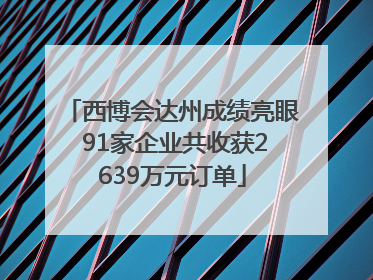 西博会达州成绩亮眼 91家企业共收获2639万元订单