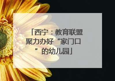 西宁：教育联盟聚力办好“家门口”的幼儿园