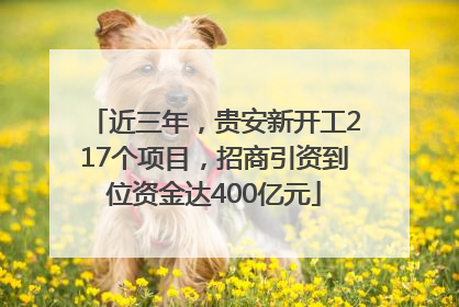 近三年，贵安新开工217个项目，招商引资到位资金达400亿元