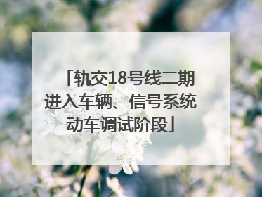 轨交18号线二期进入车辆、信号系统动车调试阶段