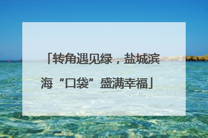 转角遇见绿，盐城滨海“口袋”盛满幸福