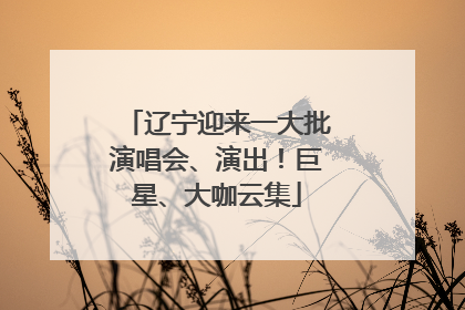 辽宁迎来一大批演唱会、演出！巨星、大咖云集