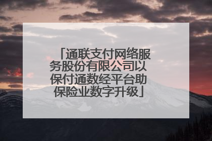 通联支付网络服务股份有限公司以保付通数经平台助保险业数字升级