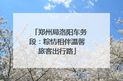 郑州局洛阳车务段：粽情相伴温馨旅客出行路