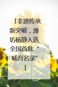 非遗传承新突破，潍坊杨静入选全国首批“哺育名录”
