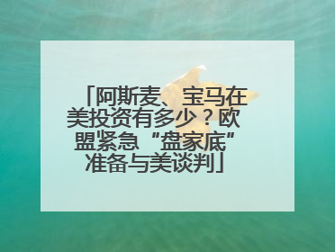 阿斯麦、宝马在美投资有多少？欧盟紧急“盘家底”准备与美谈判