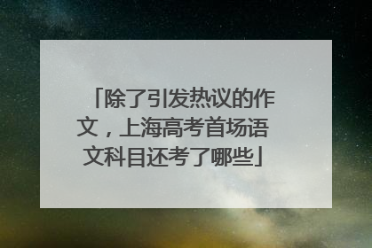 除了引发热议的作文，上海高考首场语文科目还考了哪些