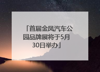 首届金凤汽车公园品牌展将于5月30日举办