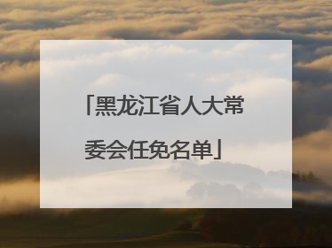 黑龙江省人大常委会任免名单