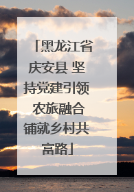 黑龙江省庆安县 坚持党建引领 农旅融合铺就乡村共富路
