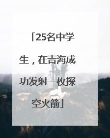25名中学生，在青海成功发射一枚探空火箭
